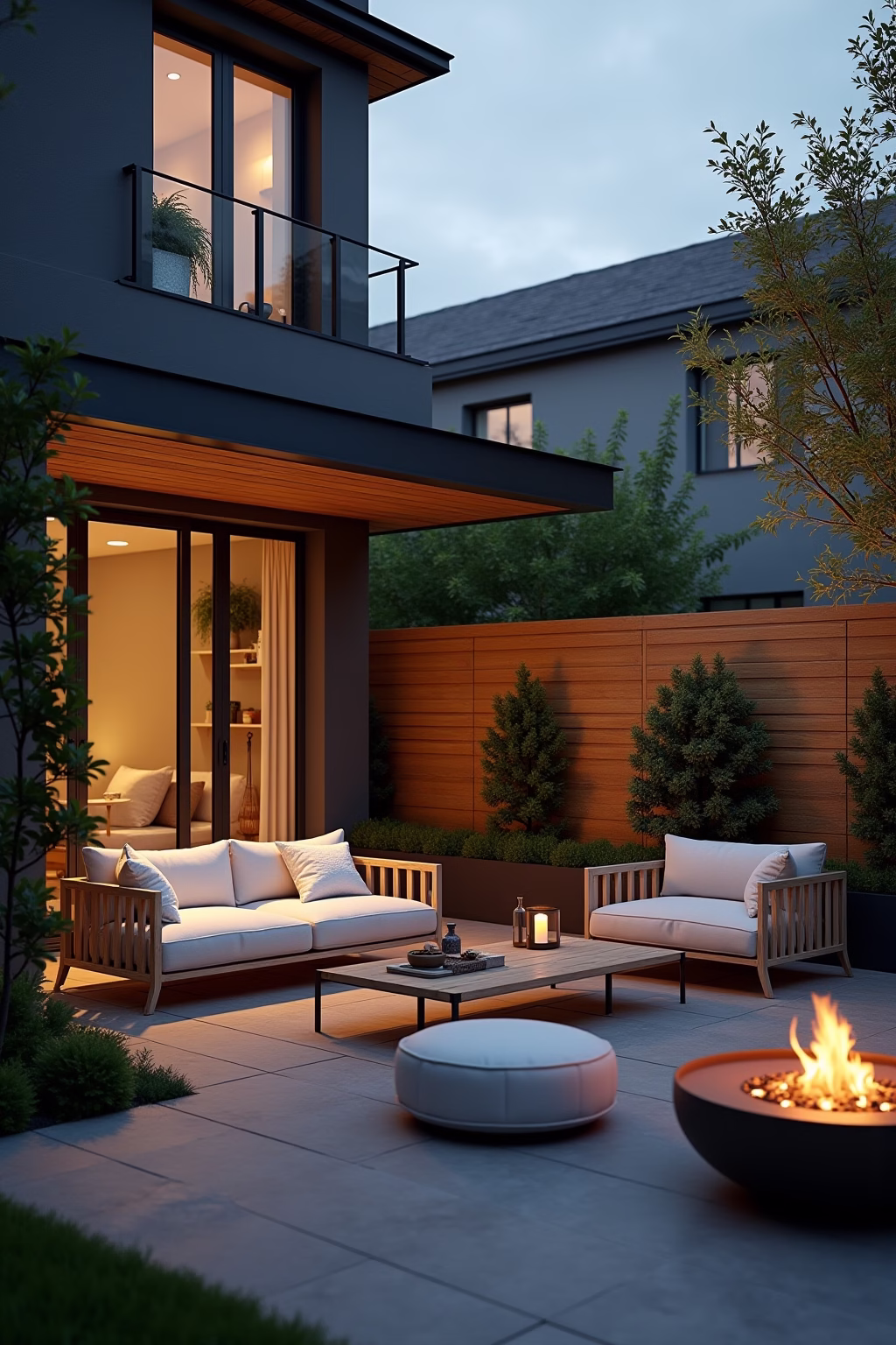 modern kleiner garten reihenhaus outline 5