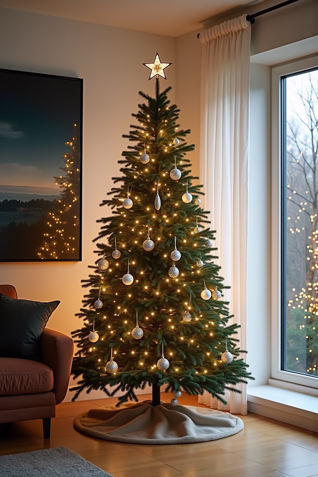 weihnachtsbaum dekoration modern outline 8